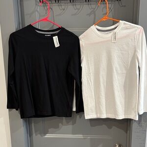 Old Navy Classic Black and White Long Sleeve Tees